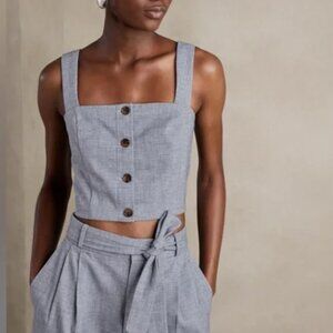 Banana Republic Chambray Button Cropped Tank
